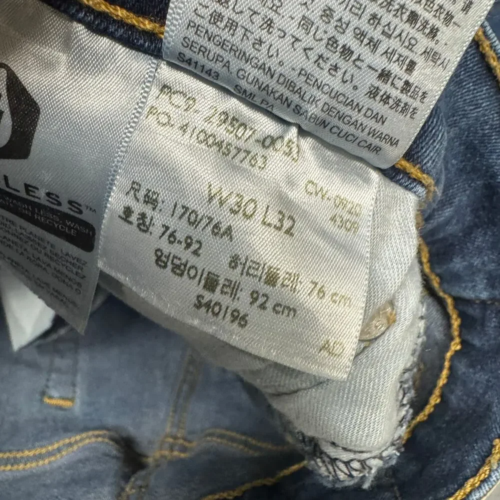 Levi's 502 Jeans Classic Taper Fit‎ Mens 30x32 (30x30 ACTUAL) Blue Denim Stretch